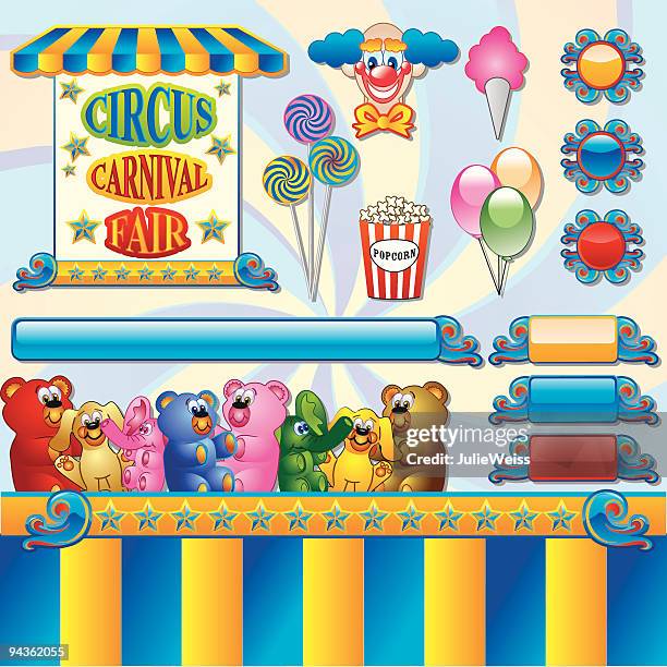 carnival, circus, and/or fair elements - network gala stock illustrations