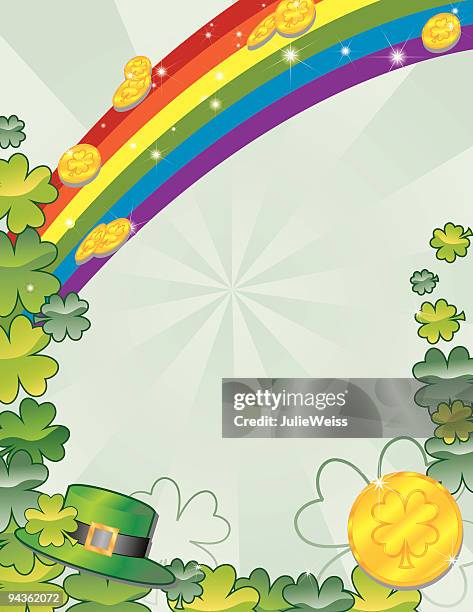 st. patrick's day rahmen - ehemalige irische währung stock-grafiken, -clipart, -cartoons und -symbole