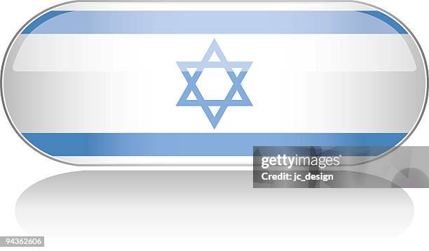 glossy flag series - israel - zion national park stock illustrations