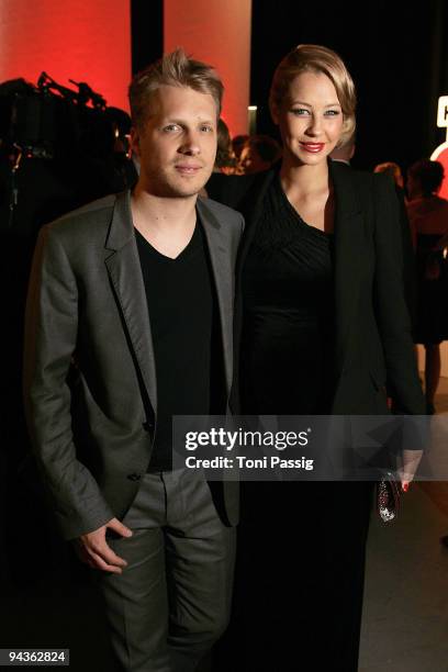 Sandy Meyer-Woelden and boyfriend Oliver Pocher attend the aftershow party of 'Ein Herz fuer Kinder' Gala at Studio 20 at Adlershof on December 12,...