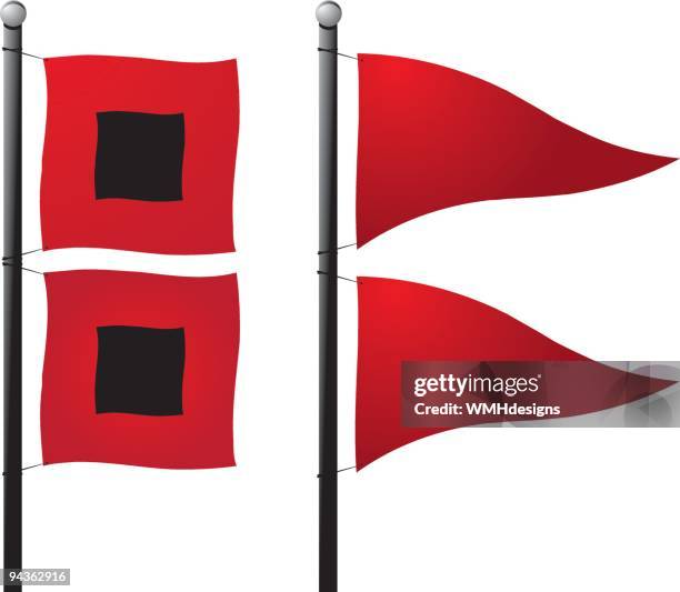 storm warning flags - hurricane stock illustrations