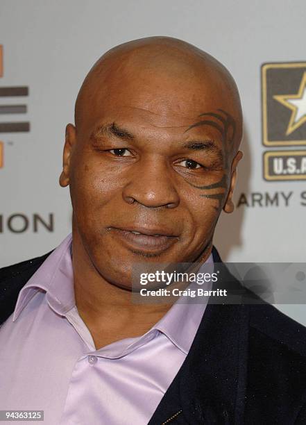 Mike Tyson arriving at Spike TV's 7th Annual Video Game Awards at Nokia Theatre L.A. Live on December 12, 2009 in Los Angeles, California.