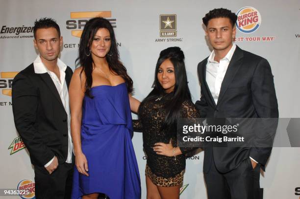 Mike The Situation Sorrentino, Jenni J-WOWW Farley, Nicole Polizzi and Pauly Delvecchio arriving at Spike TV's 7th Annual Video Game Awards at Nokia...