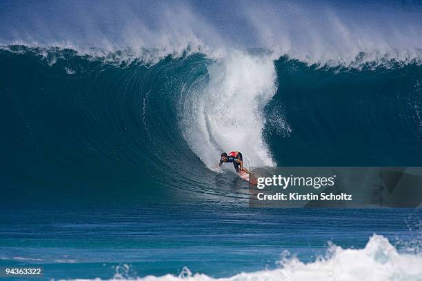Bruce Irons of Hawaii surfs during round 3 of the Billabong Pipeline Masters on December 12, 2009 in Pipeline, Hawaii.