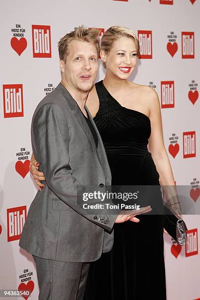 Sandy Meyer-Woelden and boyfriend Oliver Pocher attend the aftershow party of 'Ein Herz fuer Kinder' Gala at Studio 20 at Adlershof on December 12,...