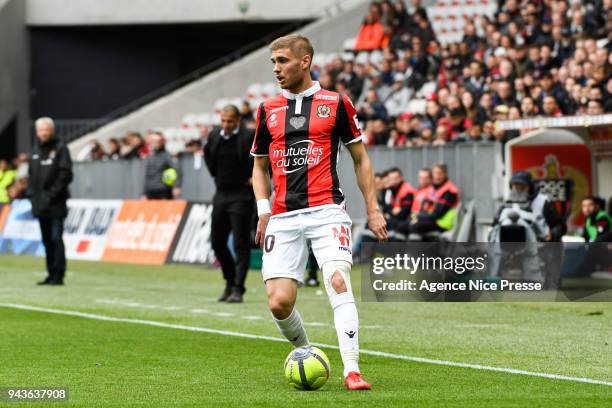 Maxime Le Marchand of Nice during the Ligue 1 match between OGC Nice and Stade Rennes at Allianz Riviera on April 8, 2018 in Nice, .