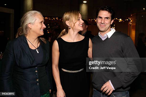 Director Jane Campion, actress Abbie Cornish and actor Paul Schneider attend a special Los Angeles screening of "Bright Star" on December 12, 2009 in...