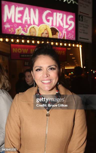 Cecily Strong poses at the opening night of the new musical based on the cult film "Mean Girls" on Broadway at The August Wilson Theatre on April 8,...