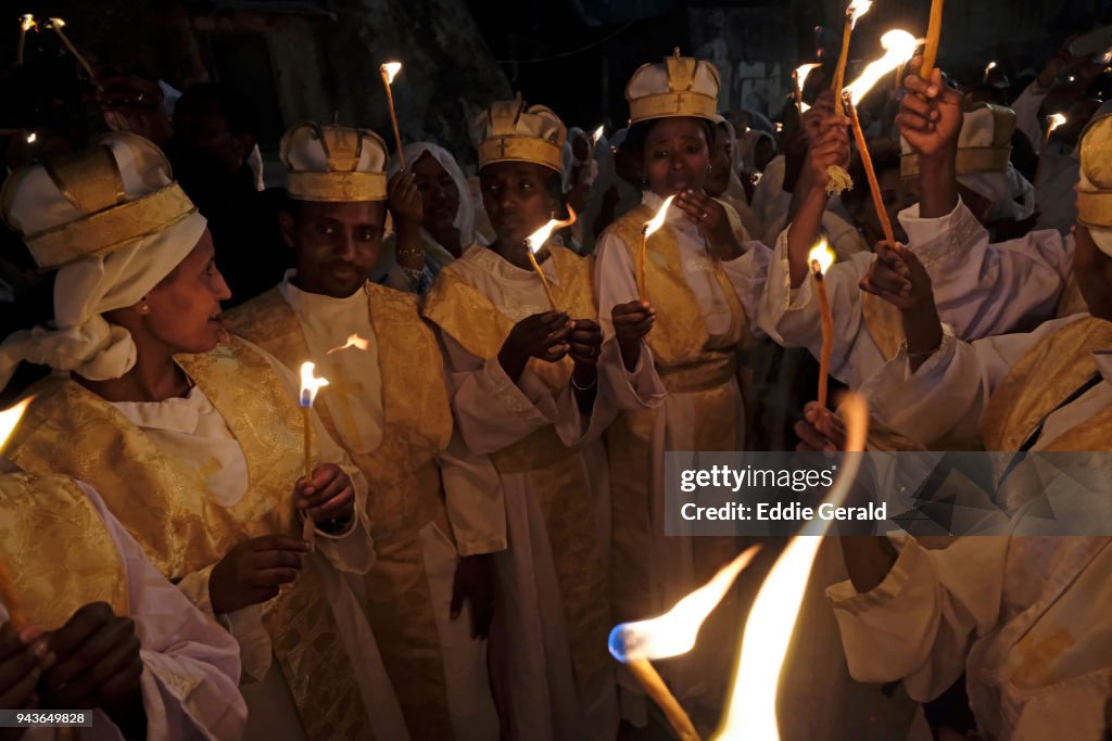 Ethiopian Orthodox Christians celebrate Holy Fire in Jerusalem