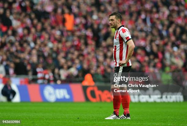 Lincoln City's Lee Frecklington during the Checkatrade Trophy Final match between Lincoln City and Shrewsbury Town at Wembley Stadium on April 8,...