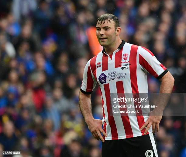 Lincoln City's Matt Rhead during the Checkatrade Trophy Final match between Lincoln City and Shrewsbury Town at Wembley Stadium on April 8, 2018 in...