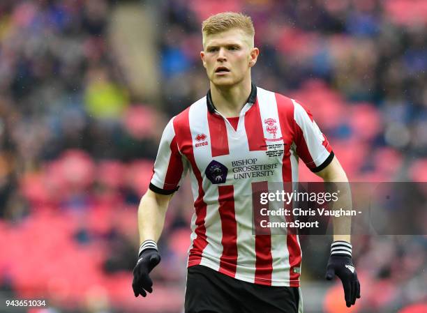 Lincoln City's Elliott Whitehouse during the Checkatrade Trophy Final match between Lincoln City and Shrewsbury Town at Wembley Stadium on April 8,...
