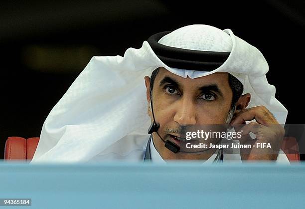 President of the United Arab Emirates Football Federation Mohammed Khalfan Al Rumaithi looks on prior to the start of the FIFA Club World Cup...