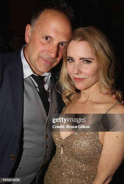 Joey Mazzarino and wife Kerry Butler pose at the opening night after party for the new musical "Mean Girls" on Broadway based on the cult film at TAO...