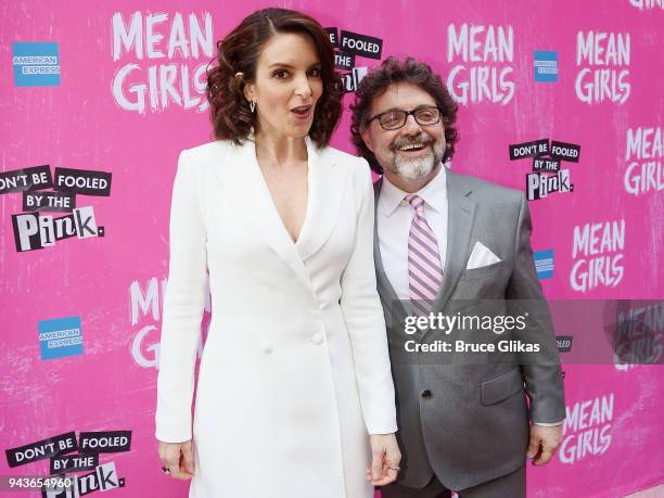 Tina Fey and Jeff Richmond pose at the arrivals for the opening night of the new musical based on the cult film "Mean Girls" on Broadway at The...