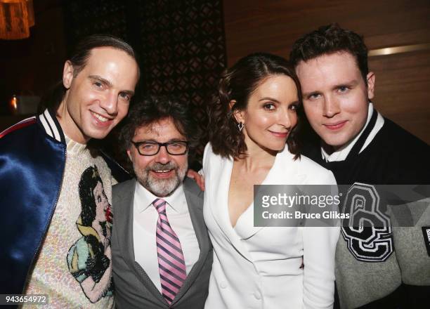 Jordan Roth, Jeff Richmond, Tina Fey and Grey Henson pose at the opening night after party for the new musical "Mean Girls" on Broadway based on the...