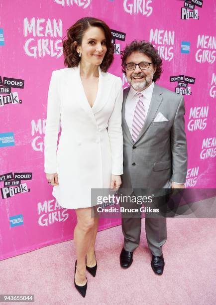 Tina Fey and Jeff Richmond pose at the arrivals for the opening night of the new musical based on the cult film "Mean Girls" on Broadway at The...