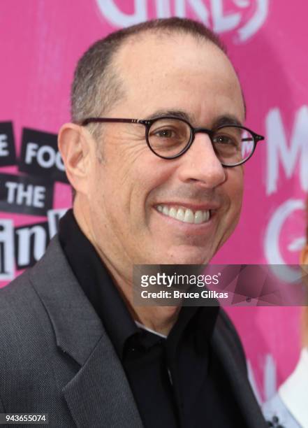 Jerry Seinfeld poses at the arrivals for the opening night of the new musical based on the cult film "Mean Girls" on Broadway at The August Wilson...