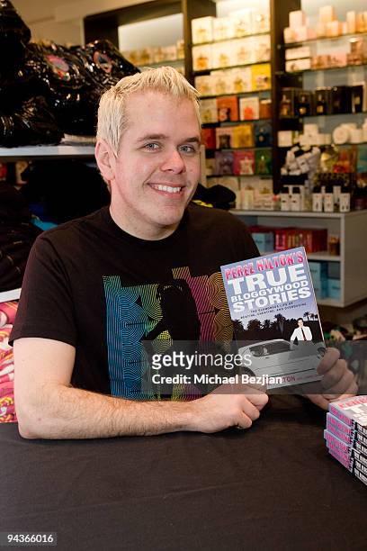 Perez Hilton at his book signing of "True Stories of Bloggywood"at Kitson on Robertson on December 12, 2009 in Beverly Hills, California.