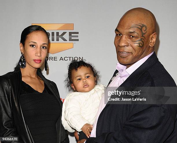 Boxer Mike Tyson and family attend Spike TV's 7th annual Video Game Awards at Nokia Theatre L.A. Live on December 12, 2009 in Los Angeles, California.