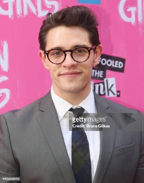 Casey Cott poses at the arrivals for the opening night of the new musical based on the cult film "Mean Girls" on Broadway at The August Wilson...