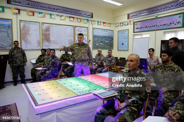 Afghan military officers are being received tactical operation management teaching from members of Turkish Armed Forces, on January 10, 2018 in...