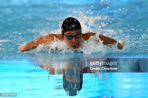 Alys Thomas of Wales competes during the Women's 200m Butterfly Final on day five of the Gold Coast 2018 Commonwealth Games at Optus Aquatic Centre...