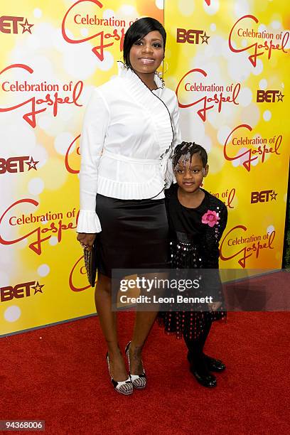 Fantasia and Zion attends BET's 10th Anniversary Celebration Of Gospel at The Orpheum Theatre on December 12, 2009 in Los Angeles, California.