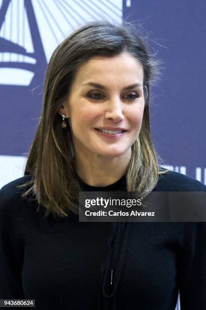 Queen Letizia of Spain attends the 'International Friendship Award' 2018 at the IESE Campus on April 9, 2018 in Madrid, Spain.