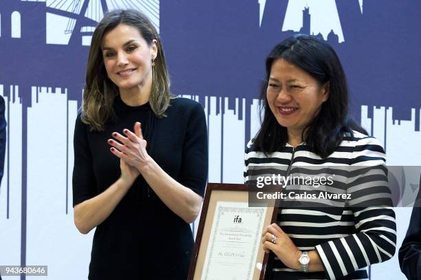 President of Bayer Greater China Group, Chairman of Bayer Celina Chew receives from Queen Letizia of Spain the 'International Friendship Award' 2018...