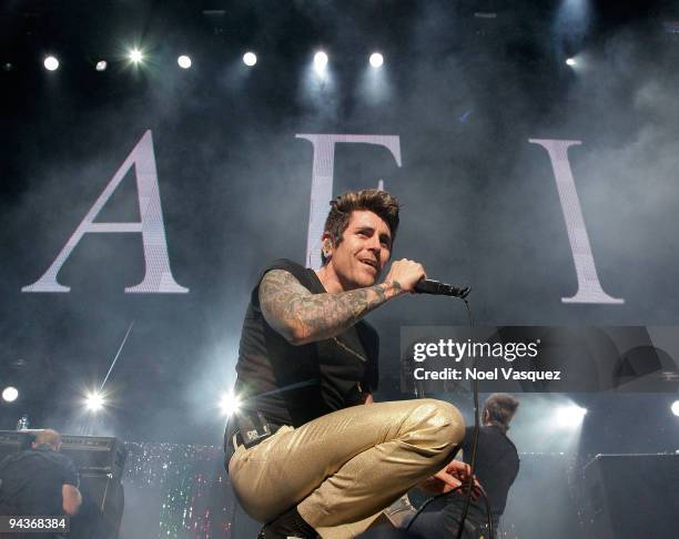 Davey Havok of AFI performs at KROQ's Almost Acoustic Christmas 2009 - Day 1 at Gibson Amphitheatre on December 12, 2009 in Los Angeles, California.