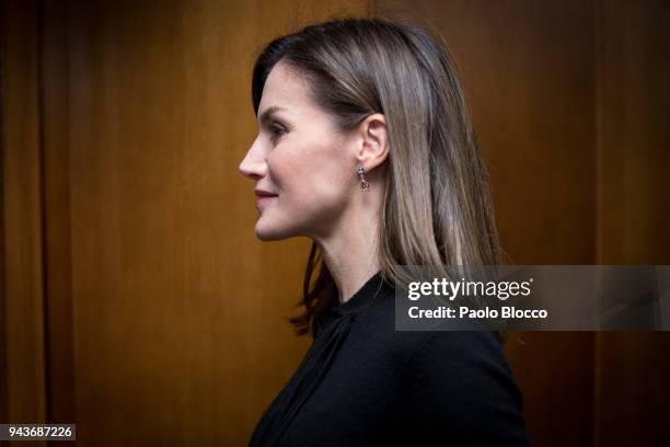 Queen Letizia of Spain attends the 'International Friendship Award' at IESE Business School on April 9, 2018 in Madrid, Spain.