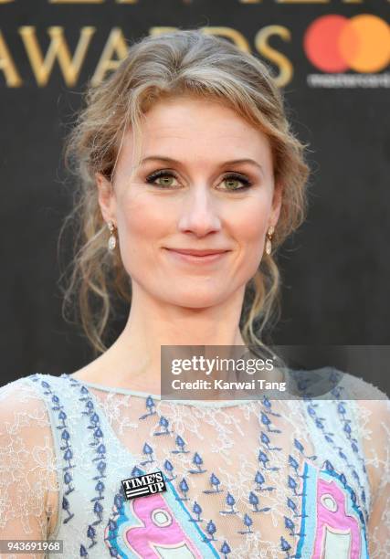 Jessica Swale attends The Olivier Awards with Mastercard at Royal Albert Hall on April 8, 2018 in London, England.