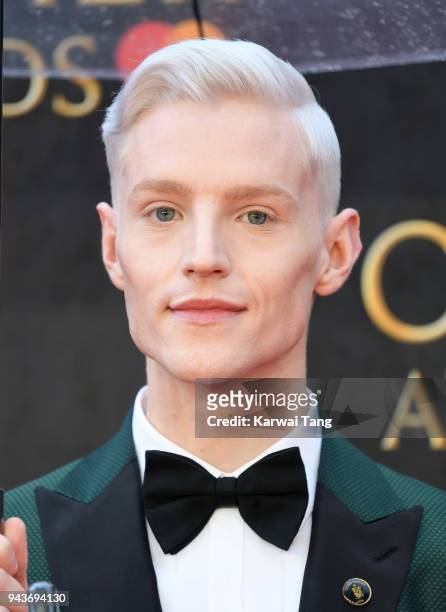 John McCrae attends The Olivier Awards with Mastercard at Royal Albert Hall on April 8, 2018 in London, England.