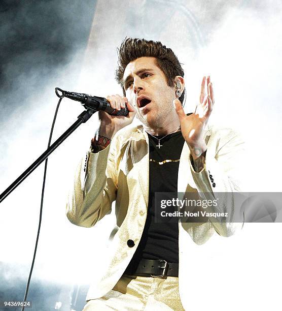 Davey Havok of AFI performs at KROQ's Almost Acoustic Christmas 2009 - Day 1 at Gibson Amphitheatre on December 12, 2009 in Los Angeles, California.