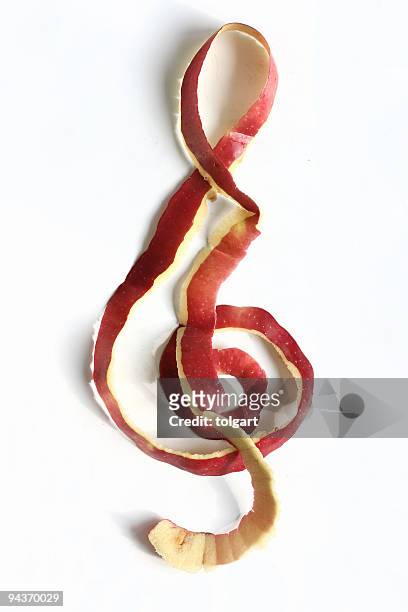 apple - treble clef stock pictures, royalty-free photos & images