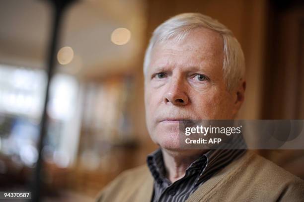 Andre Bamberski, father of Kalinka Bamberski, who died mysteriously in 1982, poses in the lounge of a hotel before his hearing by a judge for the...