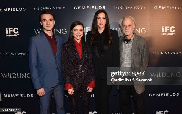 Colin Kelly-Sordelet, Bell Powley, Liv Tyler and Brad Dourif attend "Wildling" New York Screening at iPic Theater on April 8, 2018 in New York City.