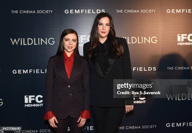 Bell Powley and Liv Tyler attend "Wildling" New York Screening at iPic Theater on April 8, 2018 in New York City.