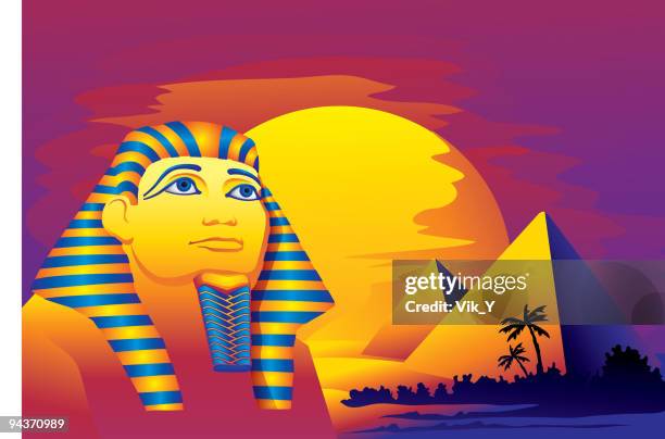 ilustraciones, imágenes clip art, dibujos animados e iconos de stock de faraón - the sphinx