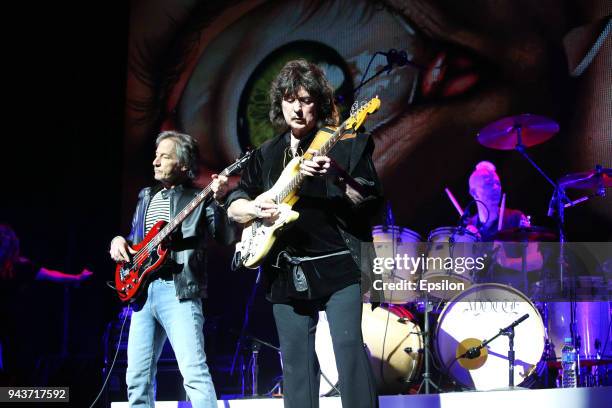 Ritchie Blackmore of Rainbow performs at SC Olympic on April 8, 2018 in Moscow, Russia.