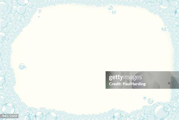 stockillustraties, clipart, cartoons en iconen met water bubbles border - schuim