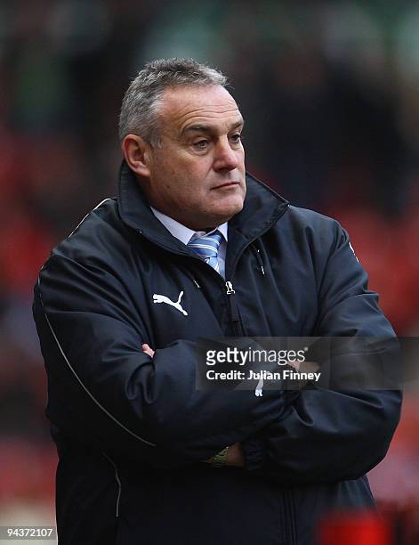 Dave Jones, manager of Cardiff looks on during the Coca-Cola Championship match between Middlesbrough and Cardiff City at the Riverside Stadium on...