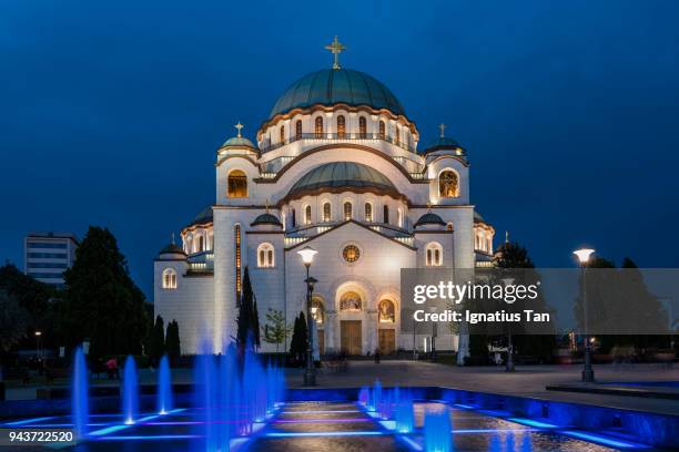 church of saint sava in belgrade, serbia - saint ignatius imagens e fotografias de stock