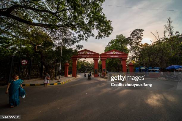 the cubbon park gate of bangalore - cubbon park stock pictures, royalty-free photos & images