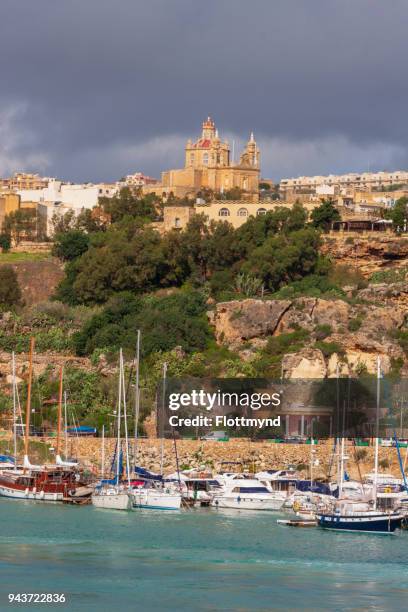 port of mgarr, malta - mgarr harbour stock pictures, royalty-free photos & images