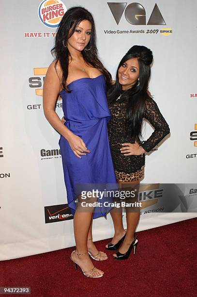 Jenni J-WOWW Farley and Nicole Polizzi arriving at Spike TV's 7th Annual Video Game Awards at Nokia Theatre L.A. Live on December 12, 2009 in Los...