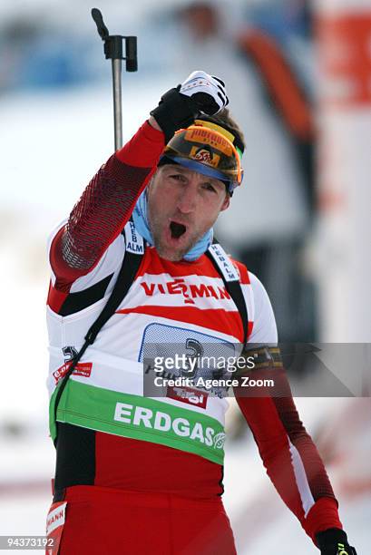 Christoph Sumann of Austria during the e.on Ruhrgas IBU Biathlon World Cup Men's 4 x 7.5 km Relay on December 13, 2009 in Hochfilzen, Austria.