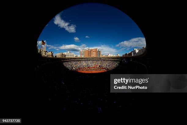 General view during the match between David Ferrer of Spain and Philipp Kohlschreiber of Germany during day three of the Davis Cup World Group...