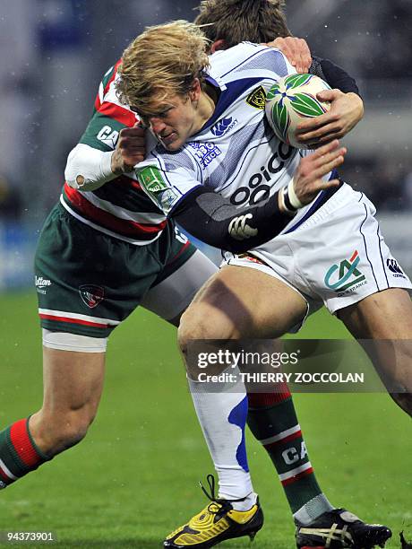 Clermont-Ferrand's center Aurelien Rougerie tries to break away during the European Cup rugby union match Clermont-Ferrand vs. Leicester at the...